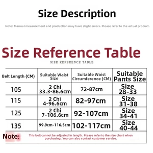 Size reference table for skull studded leather belt showing length and waist measurements