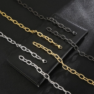9mm twisted O-link chain bracelet and necklace set in gold, silver, and black steel