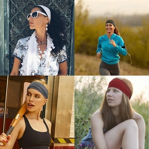 Elastic sports headbands in multiple colors for yoga and running for men and women