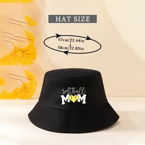 Size chart showing 57-58cm hat circumference for the softball MOM bucket hat