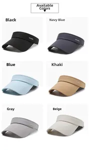 Detailed view of six colors of ice silk sun caps including black, navy, and khaki shades
