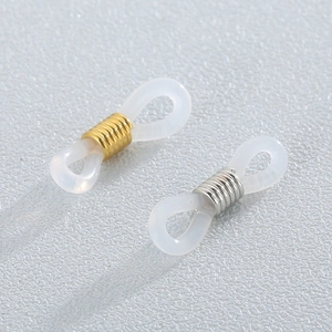 Eyeglasses Chain Connectors Non-Slip Silicone Rubber Ring Ends Stainless Steel Adjustable Buckles For Glasses Straps Holder