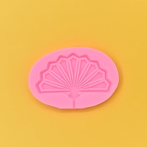Moule en silicone rose en forme d'éventail chinois pour décoration de gâteaux et chocolat