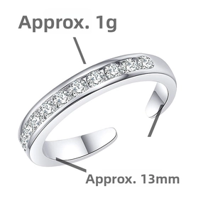 Detail of adjustable S925 sterling silver toe ring with sparkling cubic zirconia stones