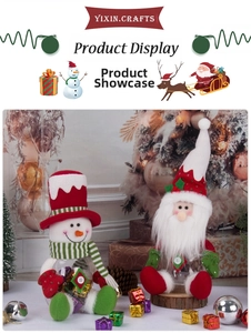 Detail of Christmas candy jars featuring Santa Claus and snowman designs for holiday gifts
