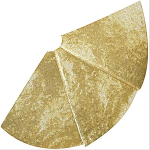 Sparkling gold sequin Christmas tree skirt decoration for holiday festive home styling