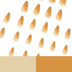 French amber gradient long stiletto press on nails with luxury gold glitter accents