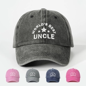 World's Best Uncle Embroidered Baseball Cap Vintage Washed Adjustable Dad Hat Curved Brim Retro Style For Men Gift