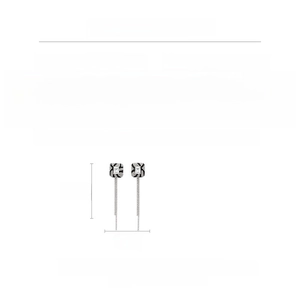 Size details of the square tassel earrings showing dimensions of 10.3cm length and 2.2cm width