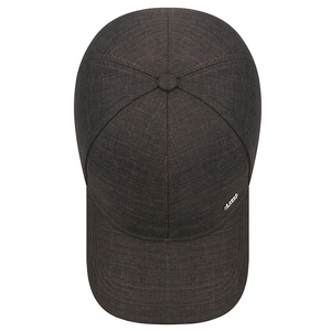 Classic charcoal grey cotton baseball cap for men with stylish side metal logo plaque