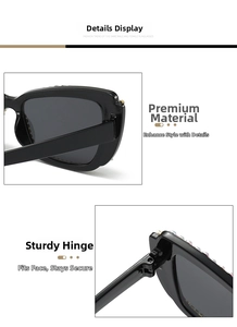 Detail of sturdy metal hinges and sparkling rhinestones on cat eye sunglasses