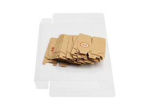 Detail view of brown kraft paper gift boxes with number 24 and red snowflake prints