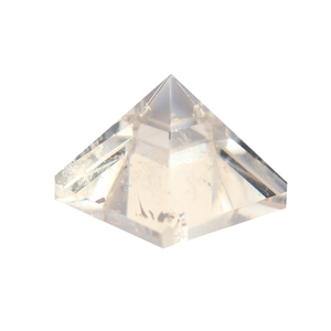 Natural clear white crystal pyramid energy stone ornament for home decor and meditation