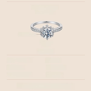 Detailed size specifications and S925 silver material for the 1ct moissanite ring