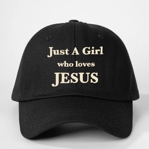 Just A Girl Who Loves Jesus Baseball Cap Polyester Adjustable Sun Shade Curved Brim Sport Hat For Women