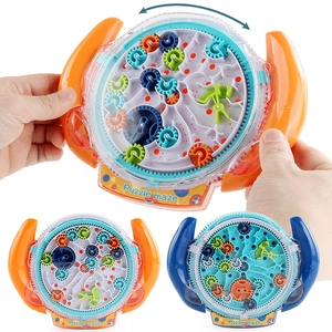 Kids puzzle gear maze game for balance and concentration with handheld rotating handles
