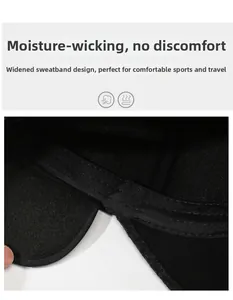 Detail of the widened sweatband inside the thermal baseball cap for moisture wicking