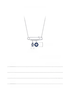 Detail specifications of S925 sterling silver Hamsa hand and Evil Eye paperclip necklace