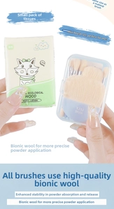 Mini makeup brush set featuring soft bristles and compact case compared with tissue size