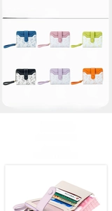 Detailed view of floral PU leather wallet with card slots and wristlet strap