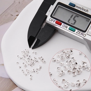 S925 sterling silver square spacer bead measuring 1.5mm for DIY jewelry making