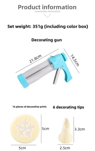 Cookie press kit including 16 pattern discs and 6 nozzles for DIY baking tools set