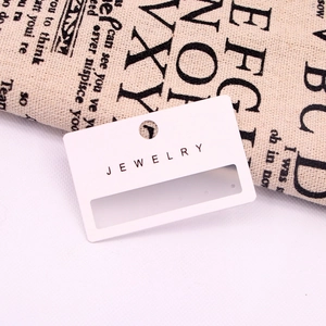 White PVC earring display card with six holes and jewelry logo for packaging