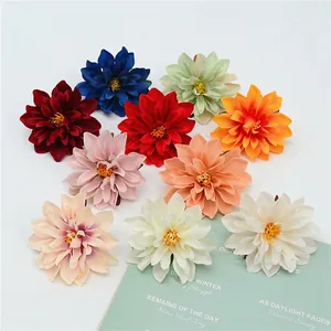 Assorted artificial dahlia flower heads in various colors for DIY crafts and decor