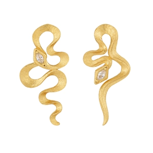 925 Sterling Silver Snake Stud Earrings With Zirconia Inlaid Original Design Niche Luxury Matte Texture Animal Jewelry For Women