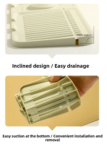 Detail of light green silicone sink mat with 5 degree slope design and suction cups