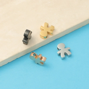 Cartoon Boy Girl Shape Charms 304 Stainless Steel Mirror Polished Small Hole Pendant Beads DIY Jewelry Making