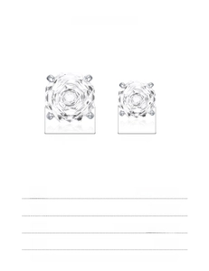 Detail view of 925 sterling silver stud earrings in 6mm and 8mm rose cut crystal sizes