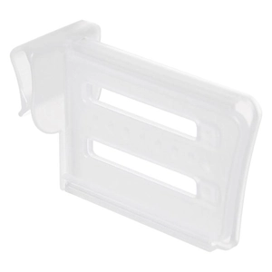 Adjustable transparent plastic refrigerator divider clip for internal shelf organization