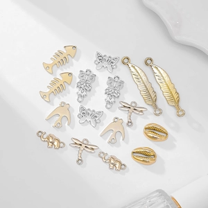 Alloy Charms Pendants Vintage Animal Butterfly Elephant Fish Bone Feather Shape For DIY Jewelry Making Necklace Bracelet