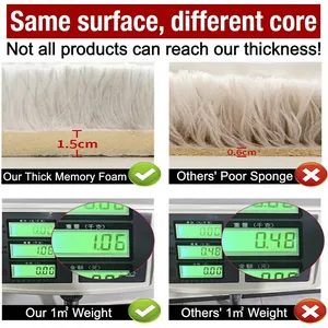 Nordic minimalist plush carpet with 1.5cm memory foam core and thick shaggy texture