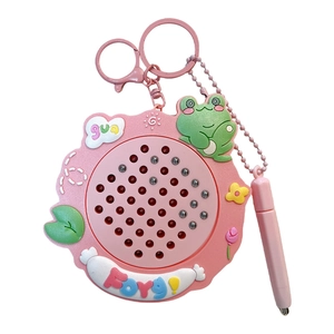 Rosa blumenförmiger Frosch-Magnet-Stahlkugel-Zeichenbrett-Schlüsselanhänger zum Stressabbau
