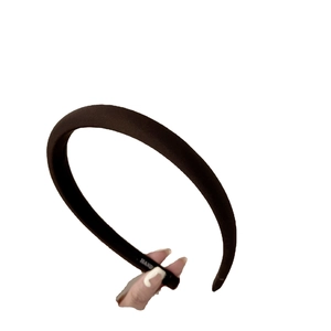 Serre-tête rembourré marron foncé au style français élégant et minimaliste