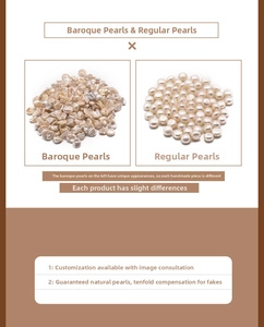 Detailed comparison of baroque and round natural pearls with smooth lustrous finish