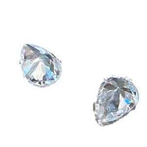 Sparkling pear-cut cubic zirconia crystals for nail art decoration on white background