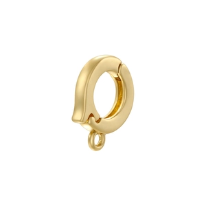 18K gold plated copper spring clasp with zircon for DIY necklaces and bracelets
