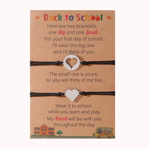 Due braccialetti a cuore con cartoncino per madre e figlia regalo per la scuola