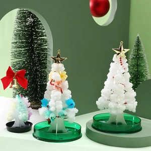 Magic crystal growing Christmas tree kit in three sizes with colorful blossom effects
