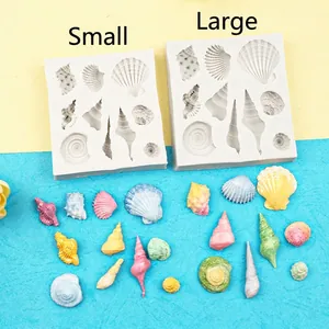 Seashell and scallop shaped silicone molds for baking and DIY fondant cake decorating