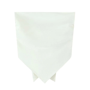 Haut foulard triangle blanc au fini satiné avec texture de tissu à taille haute