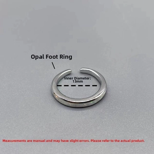 Macro detail of S925 sterling silver opal toe ring with 13mm inner diameter size