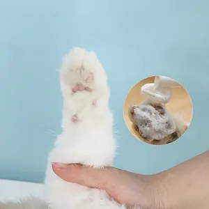 Waterless paw cleaning foam with silicone brush head for gentle pet foot care and massage