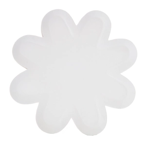 Eco-friendly white daisy-shaped 7-inch paper plate for party table decoration
