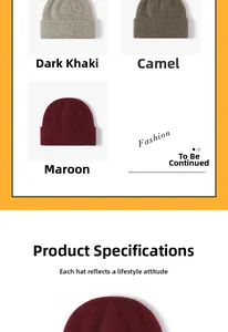 Detailed knit texture of winter beanies in dark khaki, camel, and jujube red colors