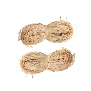 Natural raffia bundle for floral packaging and gift box filling in two pieces
