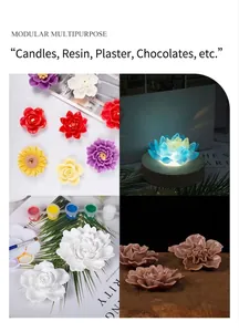 Silikonform für DIY Blumenkerzen, Harzkunst, Gips und Schokolade Bastelarbeiten